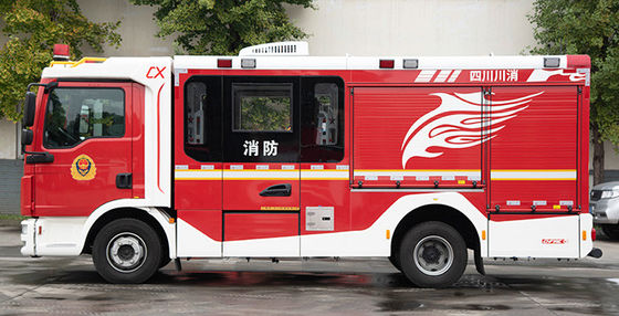 MAN Small Fire Fighting Truck and Foam Tender with 8 Firefighters